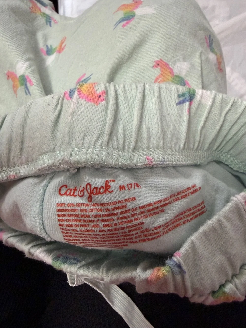 Cat & Jack Mint Green Skort with Rainbow Unicorns